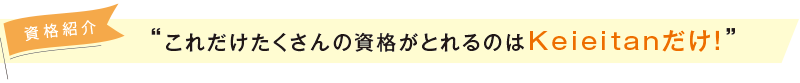 これだけたくさんの資格がとれるのはKeieitanだけ！